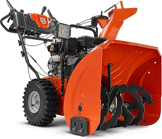Husqvarna ST224 Snow Blower, 212-cc 5.9-HP, 24-Inch Snow Thrower, Friction Disc Transmission, Two Stage with Push Button Electric Start and Power Steering, Orange