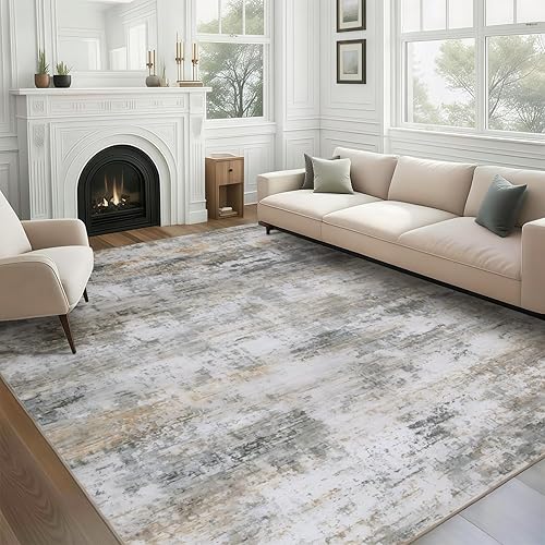 Miniatura 10 de WILLSUN Alfombras de área lavables, de 5 x 7, antideslizantes, bohemias, de gran área, para sala de estar, dormitorio, lavable a máquina, alfombra