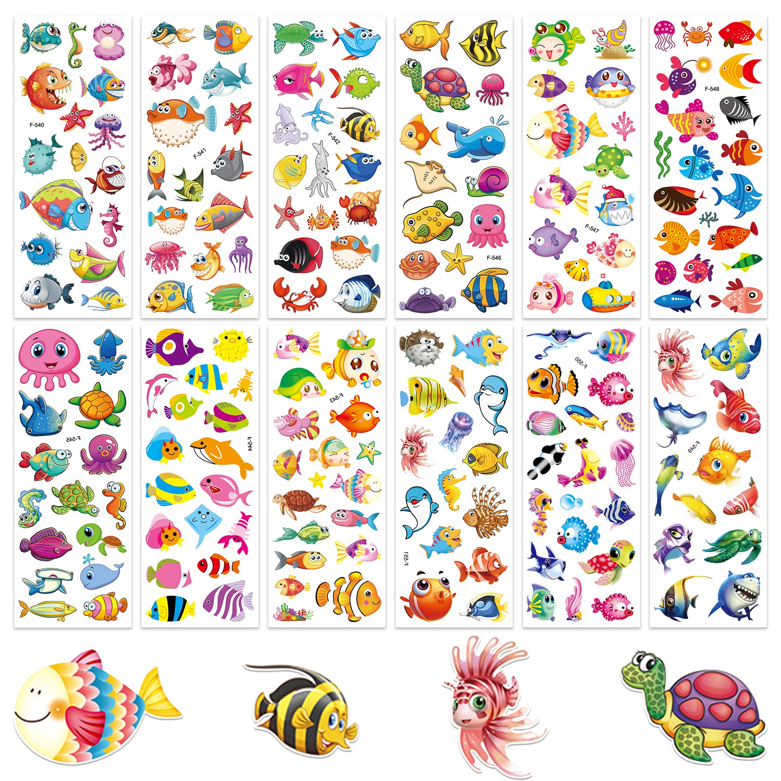 12 Sheets Sea Animals 3D Puffy Stickers,Fish Theme Set DIY Decoration Craft Activities and Party Bag Filler Ocean Life Foam Reward Stickers for Kids Window Gel Clings Decals Rewarding Gifts