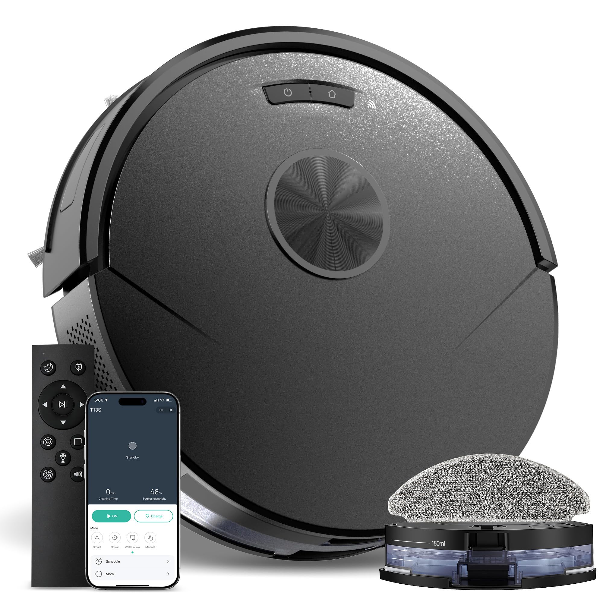 Photo 1 of UMMUND Robot Vacuum and Mop Combo, 8000Pa Strong Suction 2 in 1 Vacuum Robot with Mopping, with Schedule, Wi-Fi/App/Remote, Self-Charging, Slim, Ideal for Hard Floor, Pet Hair, Low-Pile Carpet