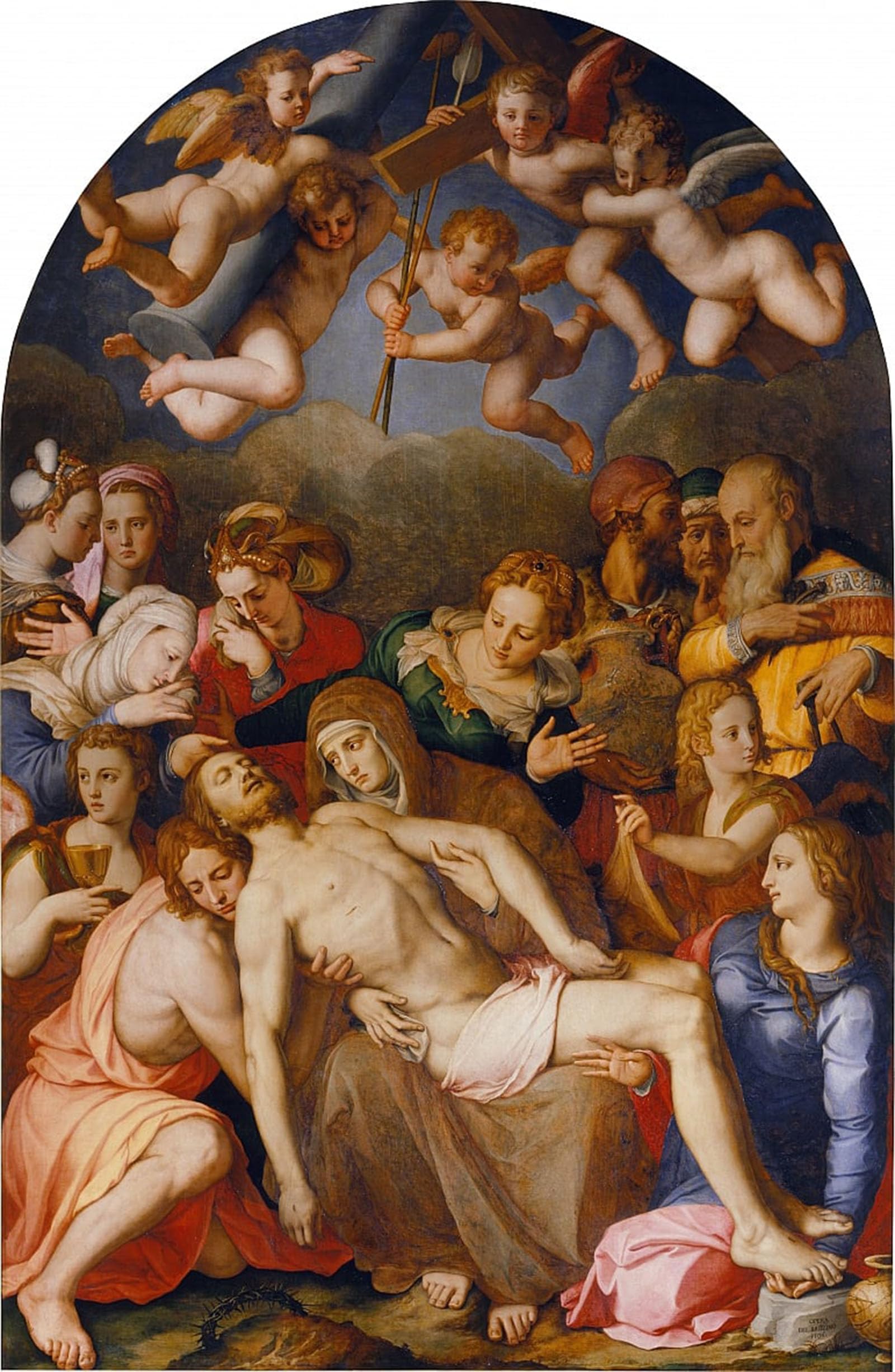 SERENDIPITP Abstract Painting Mural Print Picture Wall Decor Painting the Deposition of Christ by Agnolo Bronzino Vintage Wall Artwork for Home Decor 60x90cm