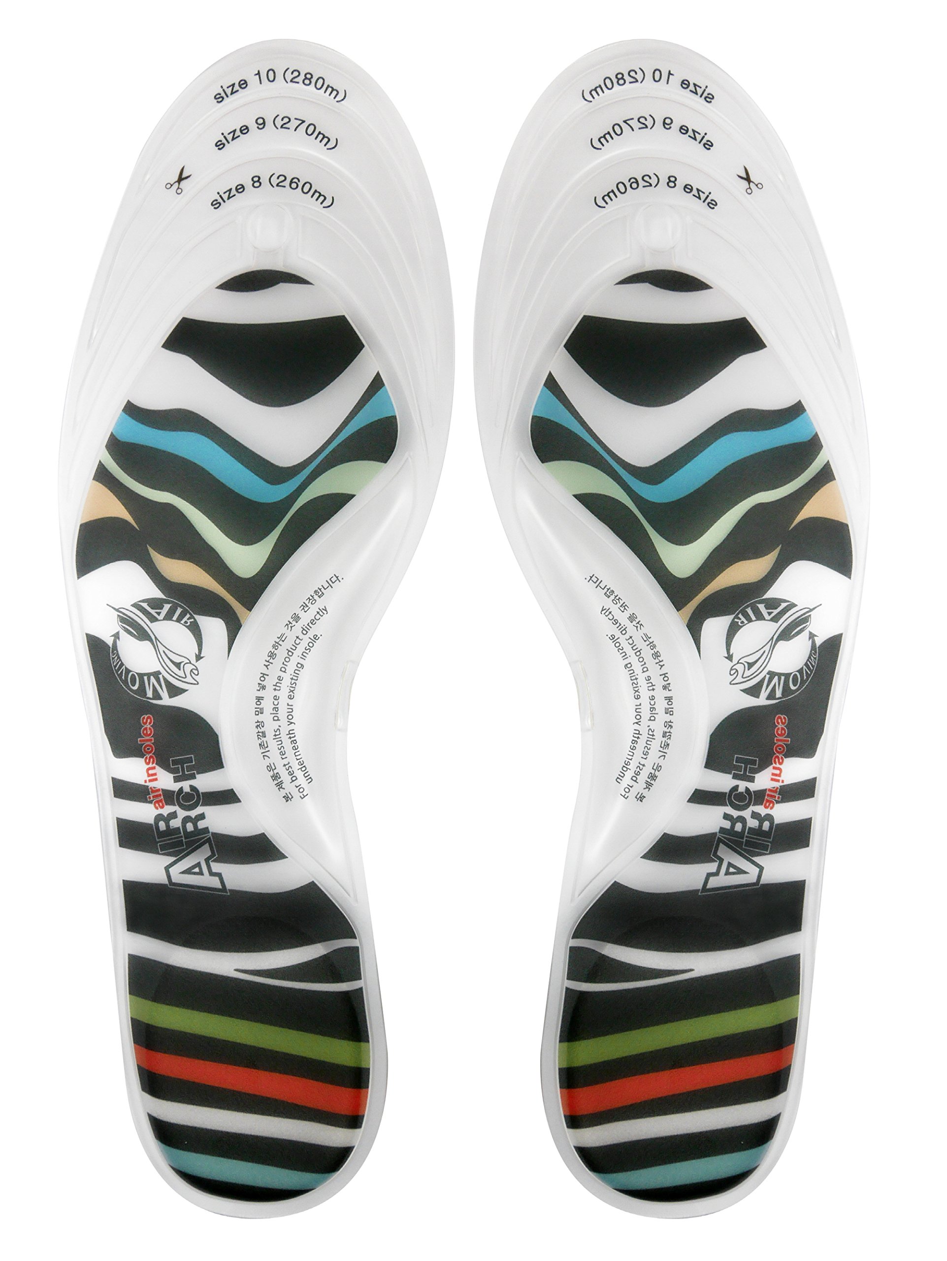 Air Arch Insoles Walking Zebra for Men Arch Support Orthotics Inserts Foot Pain Shock Absorption
