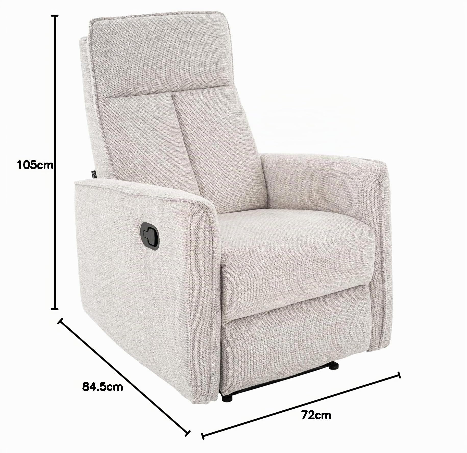 ASTAN HOGAR Sillón Relax con Reclinación Manual, Tejido Waterproof, Modelo Light AH-AR31200AR