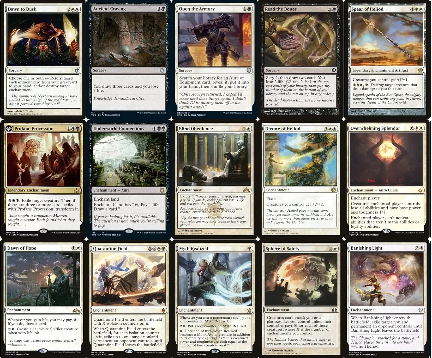 Elite Enchantment Commander Deck- Daxos - Black White - Custom Built - MTG - EDH - 100 Card!