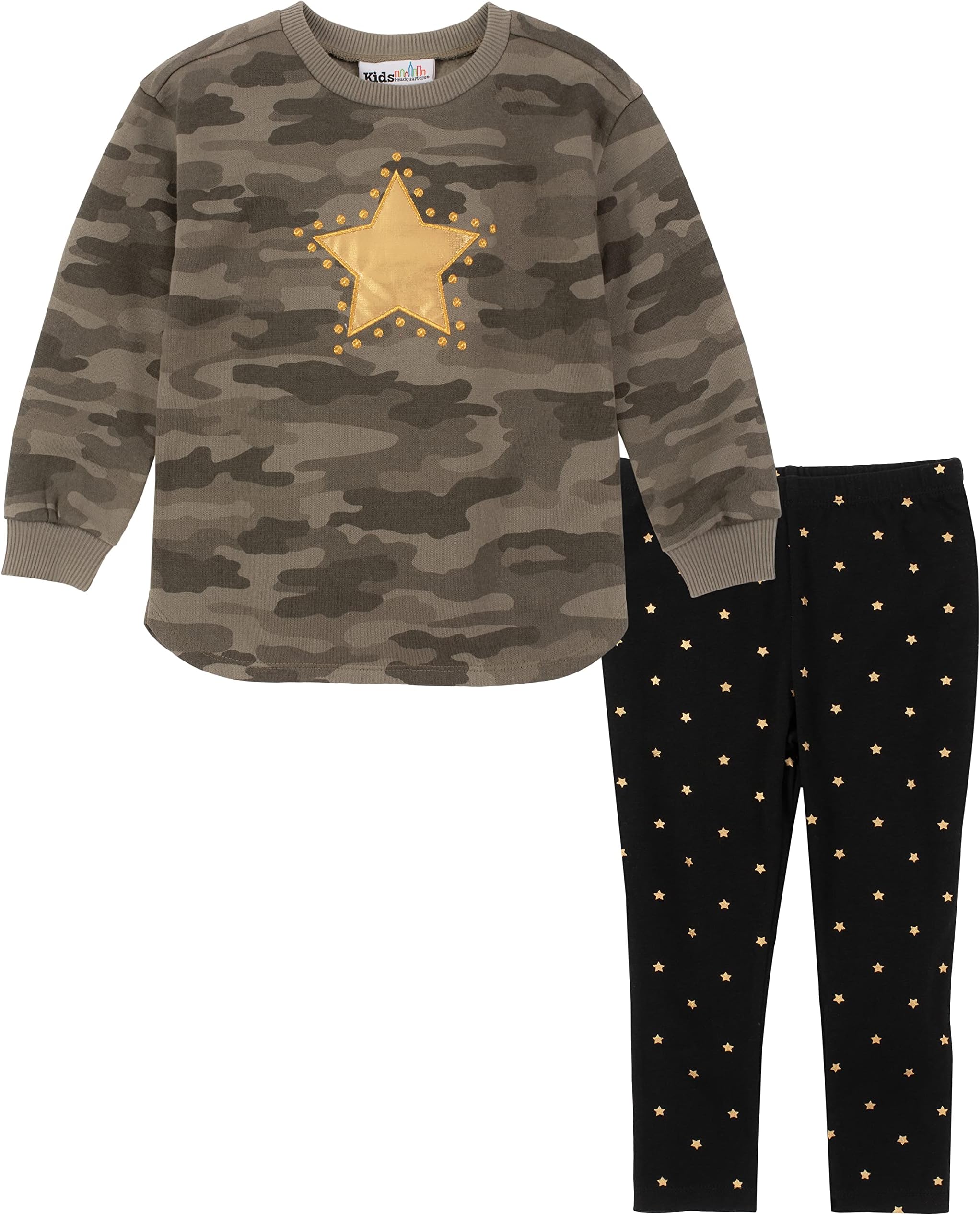 Kids HeadquartersGirls 2 Pieces Legging Set, Camo/Black, 3T US