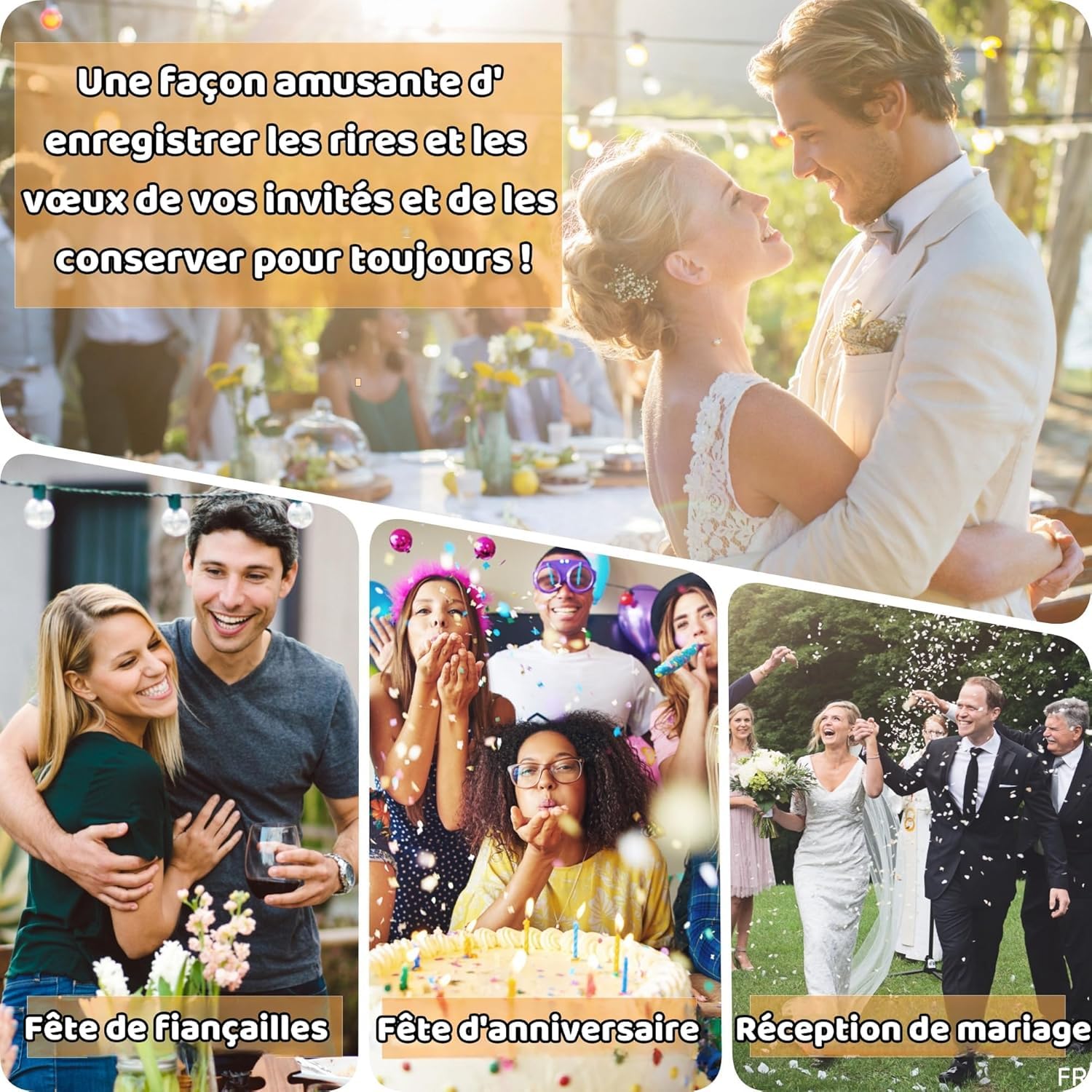 Libro degli ospiti audio per messaggi vocali di matrimonio: registra messaggi vocali personalizzati per matrimoni, ricevimenti, baby shower e feste di benvenuto