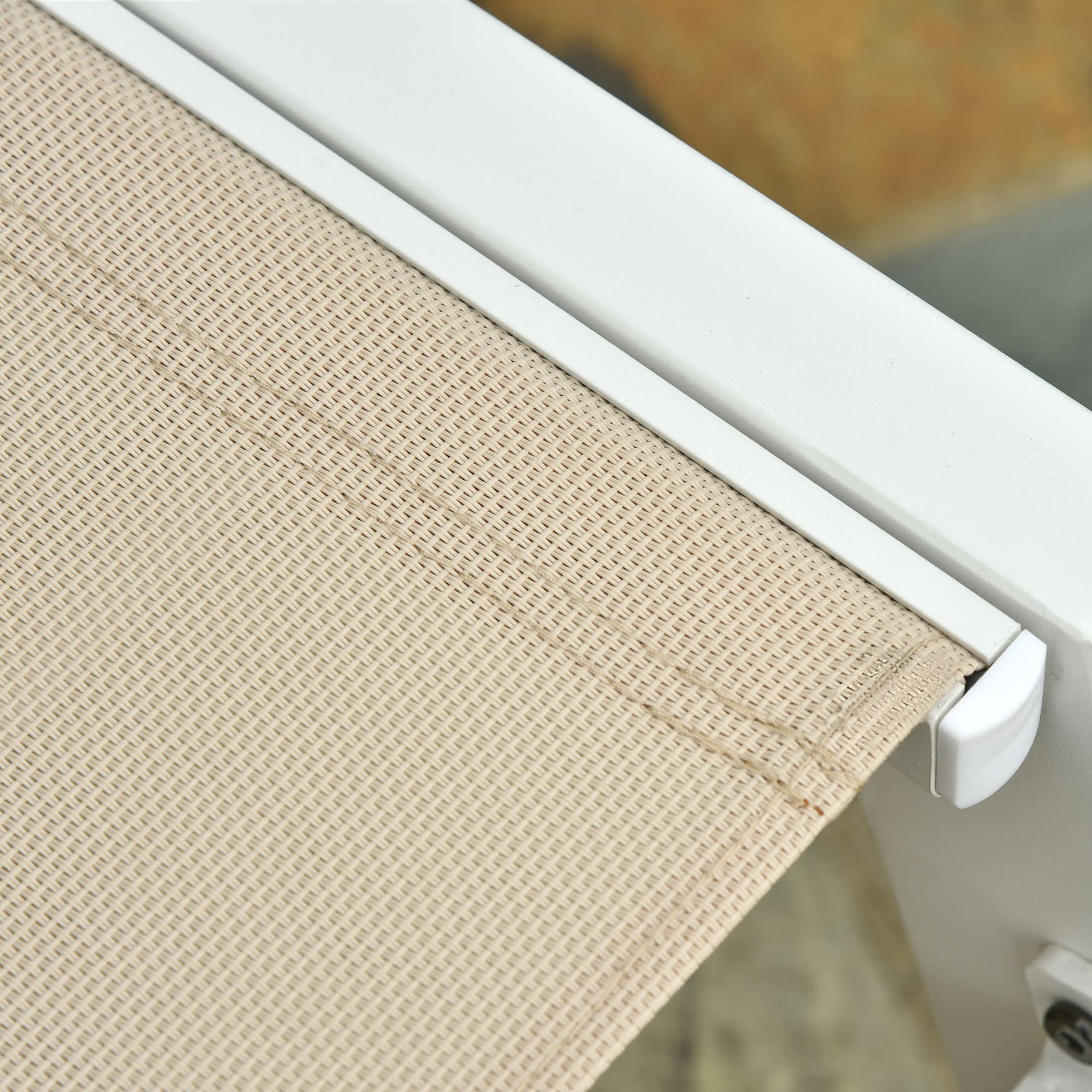 Outsunny Tumbona de Jardín de Aluminio Tumbona Exterior con Respaldo Reclinable en 5 Posiciones Ruedas Carga 120 kg para Patio Terraza 169x65x102 cm Caqui