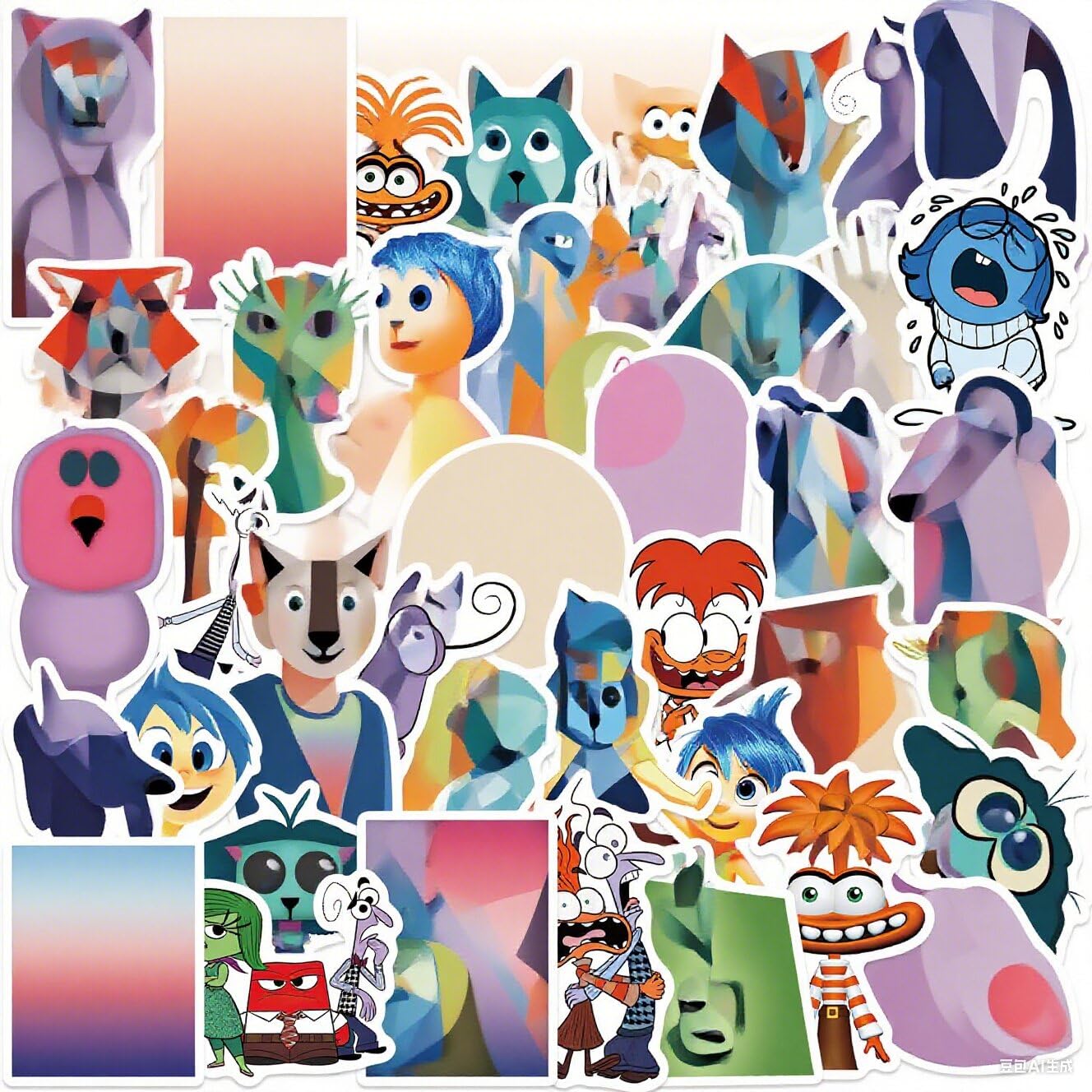 CHVISO Inside Out Stickers for Kids, 50pcs Children's Cartoon Movie Stickers for Water Bottles,Laptop,Birthday Party Supplies Party Decorations Party Favors, Cool Trendy Decal for Teens,Girls