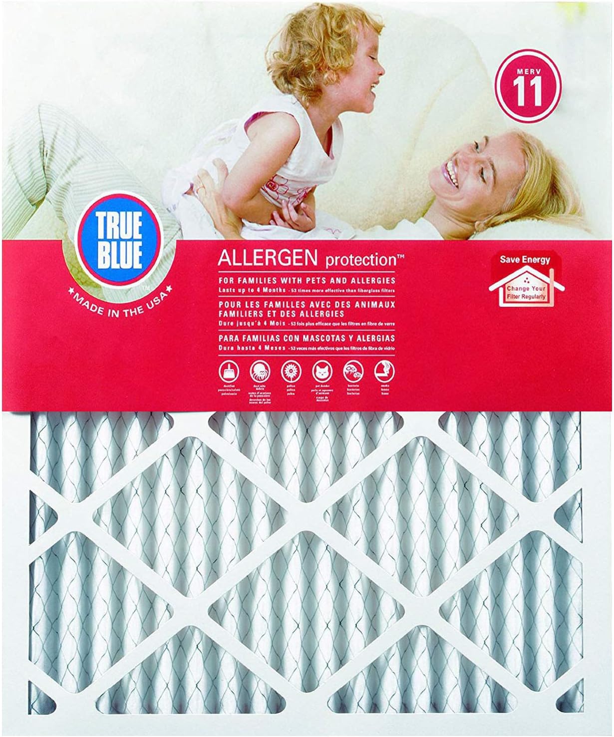 True Blue 312251.4 Allergen Air Filter, 4 Count (Pack of 1), White