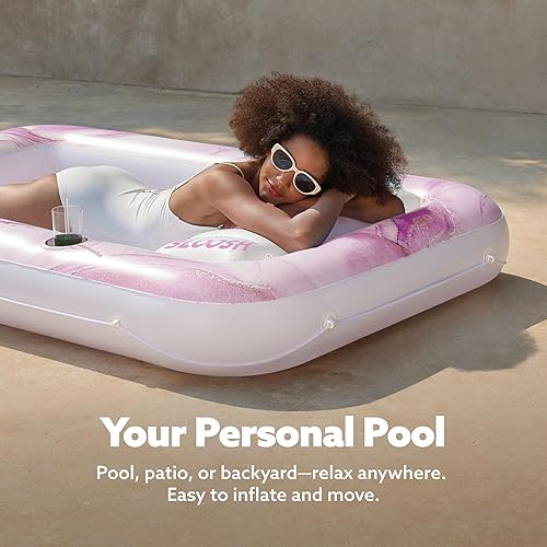 Miniatura 2 de SLOOSH Inflatable Tanning Pool Lounger Float, 70" x 46" Pool Floats Adult with Pillow, 4 in 1 Suntan Tub Raft Floatie,Sunbathing Bed Lounge for