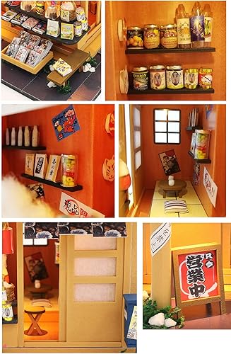 Amazon _ moin moin ドールハウス ミニチュア 1_24 スケール 手作りキット セット 秋日の雑貨店 駄菓子屋 昭和 和風 日本 ショップ お店 _ LEDライト + 制作ツール + アクリルケース 1912DH126 _ プラモデル 通販