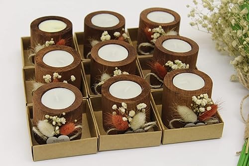 Miniatura 5 de Candelabros cilíndricos personalizados, velas de madera, velas para el hogar, decoración de fiesta, velas de té y candelabros, recuerdos de boda,