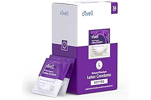 Owell Large Condoms – Triple-Tested Lubricated, Dotted Premium Latex Condoms for Men...
