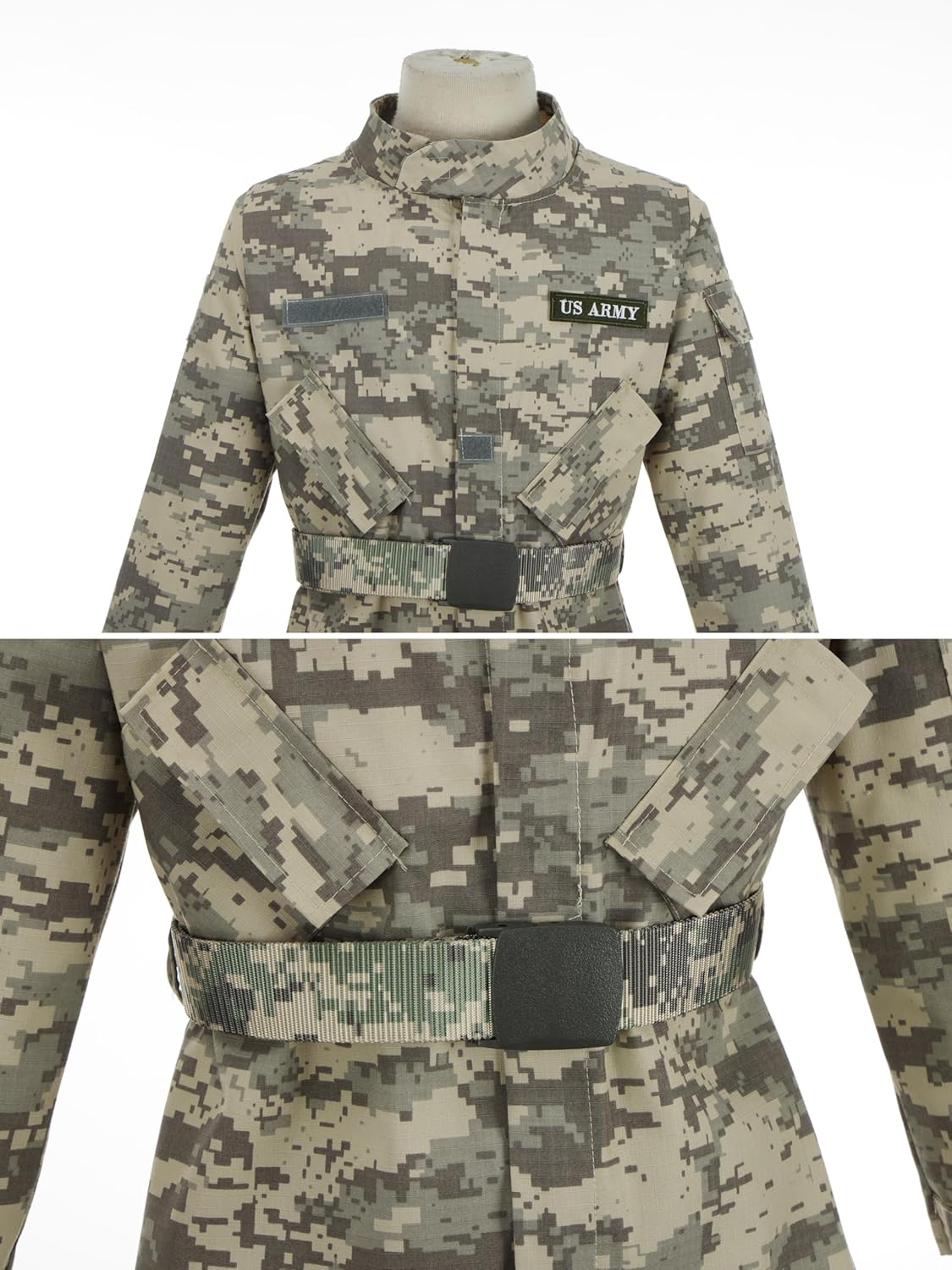 Army Costume for Boys,Kids Military Soldier Costume,Army Outfit for Boys,Halloween Kids Camouflage Uniform - Image 7