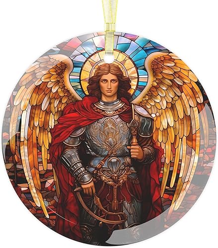 Adorno decorativo de cristal de Arcángel Miguel