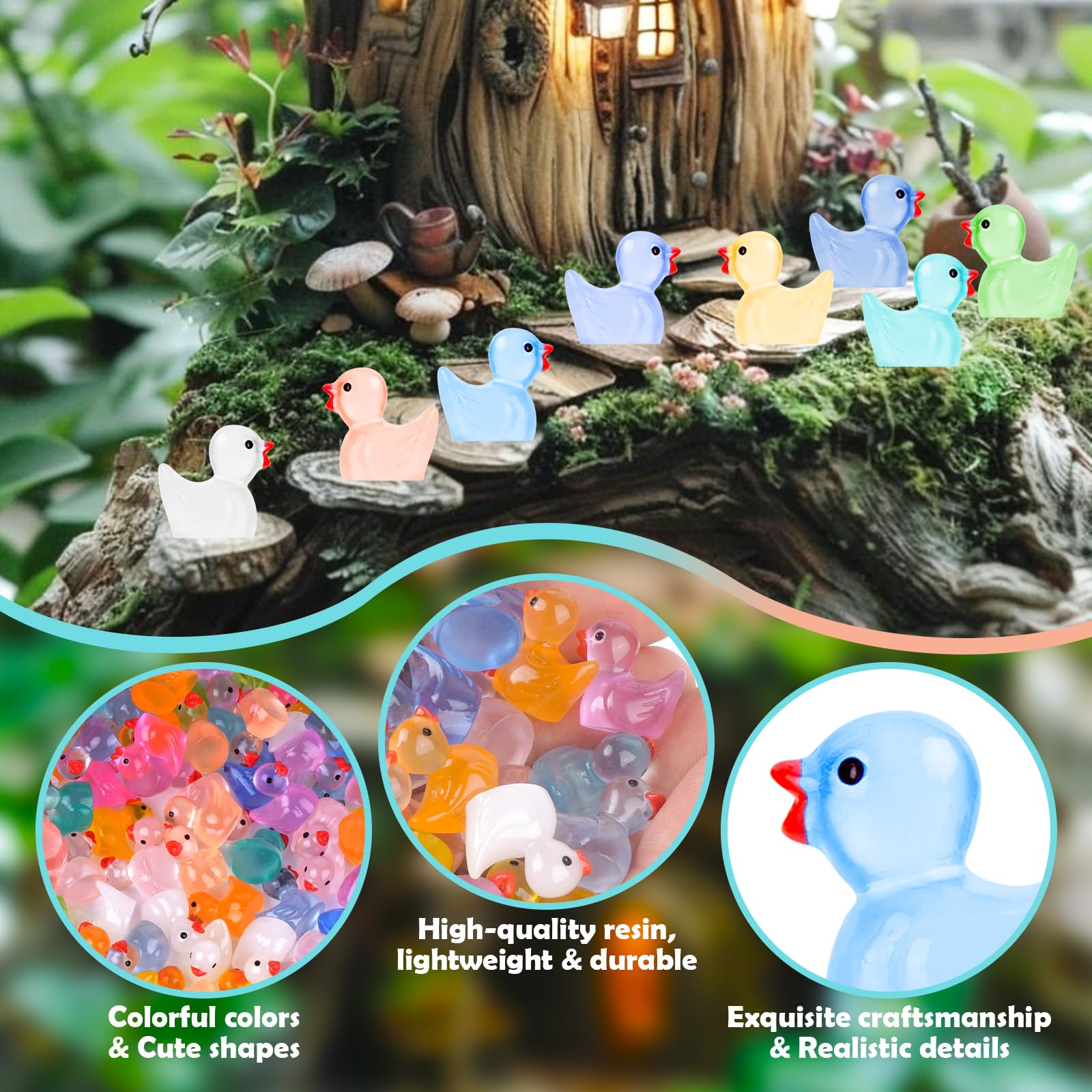 200 Pcs Mini Papere Anatre Piccole Figurine Piccoli Animali - Foto 14