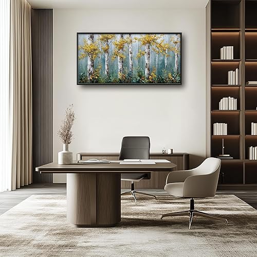 Miniatura 7 de Arte de pared grande para sala de estar, lienzo de abedul blanco, decoración de pared, imágenes de árboles, pinturas de bosque, impresiones de