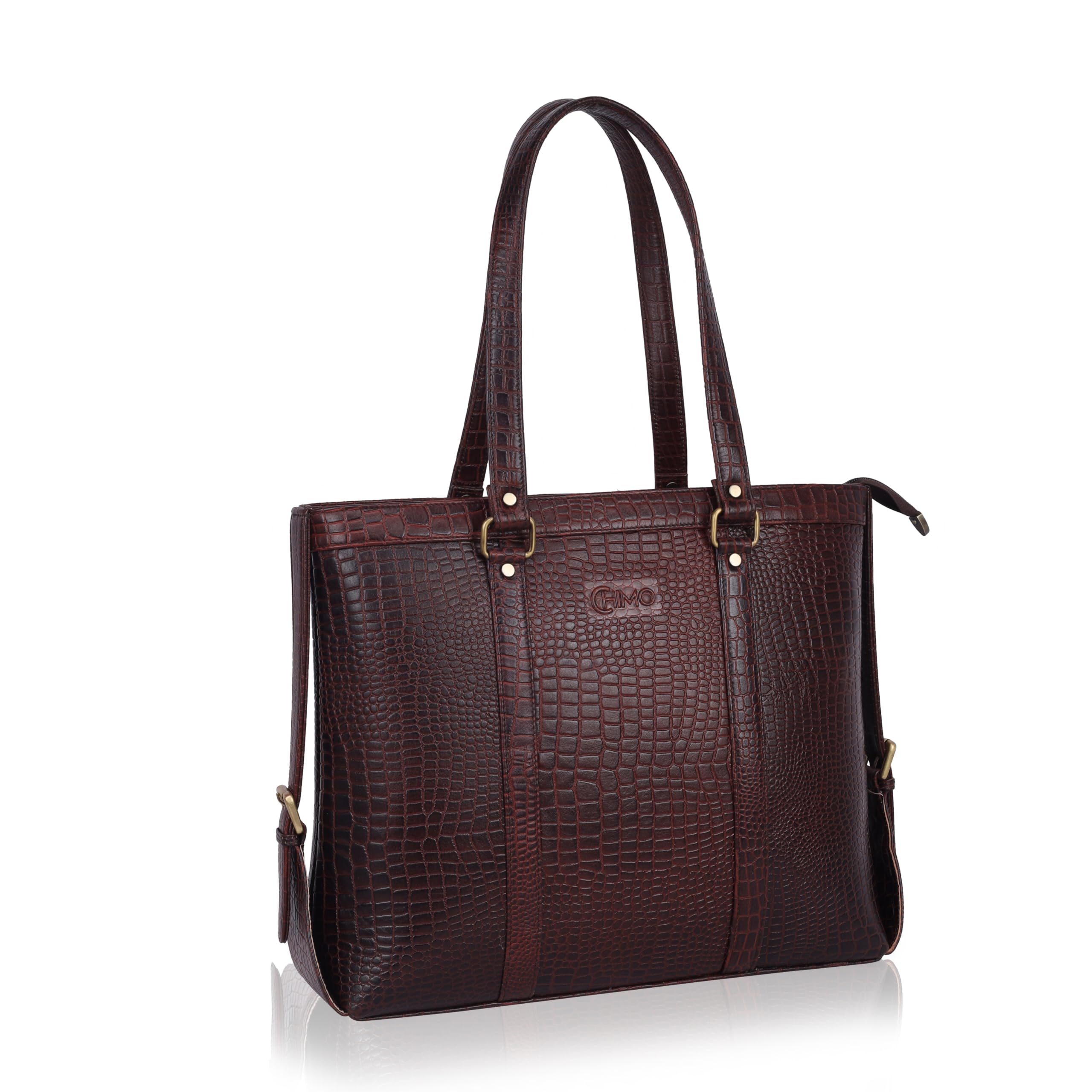 chimo Full-Grain Natural Leather Laptop Top Handle Handbag For Women Fits Up To 15.6 Inch Laptop Ladies Tote Bag Durable & Stylish Office Bag [ Dimension - L15, H-13, W-4 Inch ]-picture-55