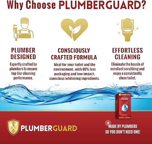 Miniatura 4 de PLUMBERGUARD Paquete de 4 pastillas para inodoro, sin blanqueador y cloro, blanqueamiento de doble acción con peróxido de hidrógeno al 1 %  Elección