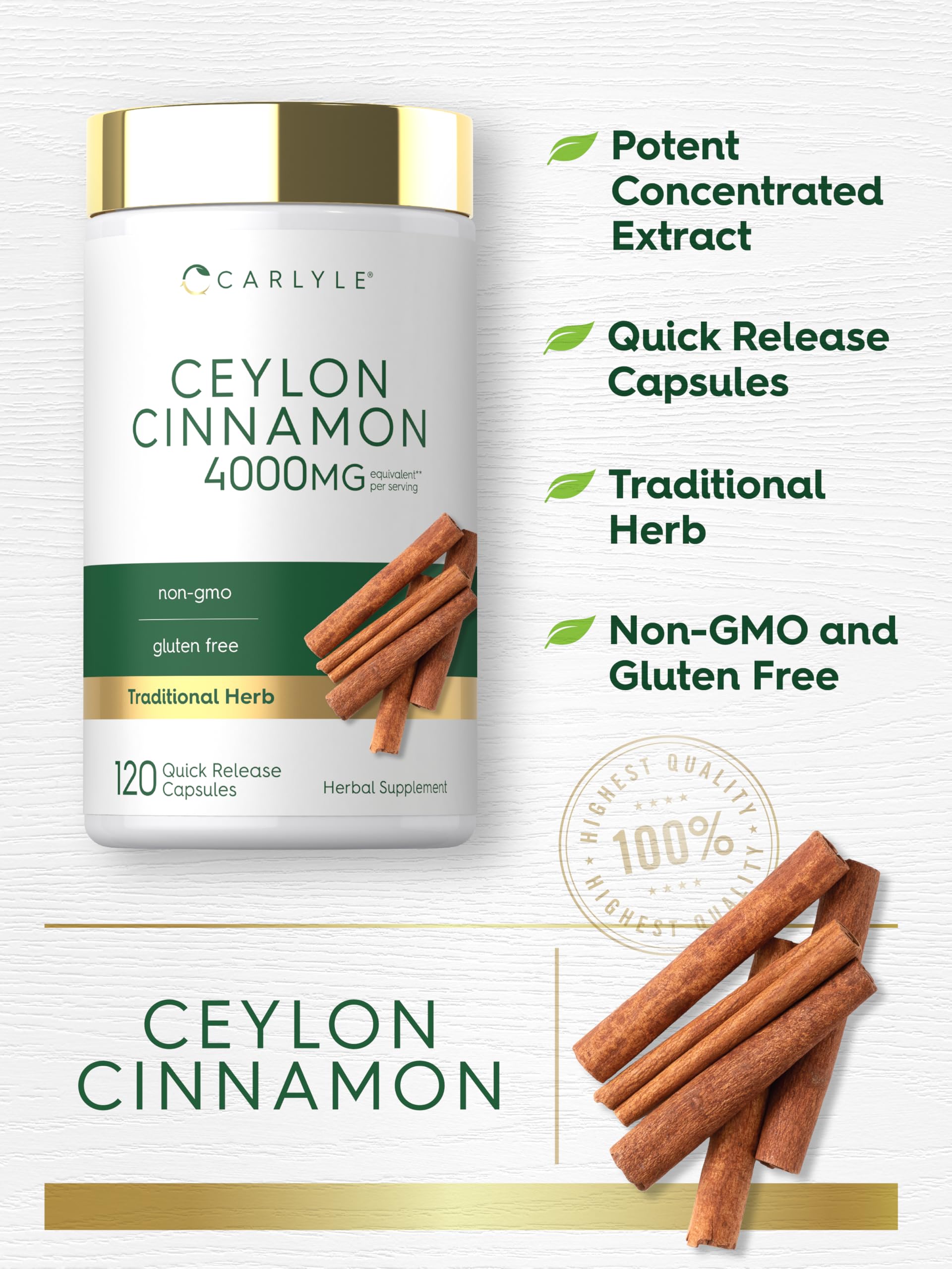 Carlyle Ceylon Cinnamon Capsules | 120 Count — Amazon image 4
