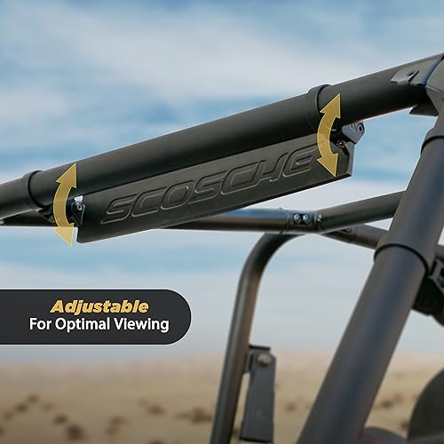Miniatura 3 de SCOSCHE PSM21010-15 BaseClamp Base de espejo panorámico de 18 pulgadas con dos abrazaderas de tubo de 1.5 pulgadas para UTV de ATV y laterales x