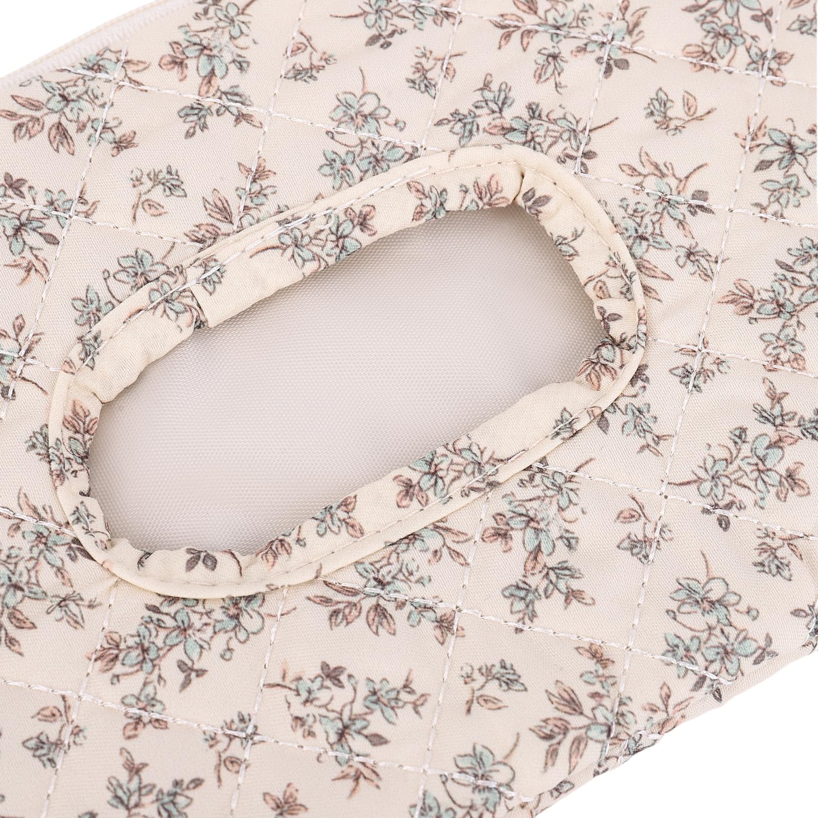 Quilted Baby Wipe Holder, Canvas Floral Quilted Pouch with Hanging Strap, Portable Diaper Wipe Holder for Travel Stroller-Polka Dots - 3