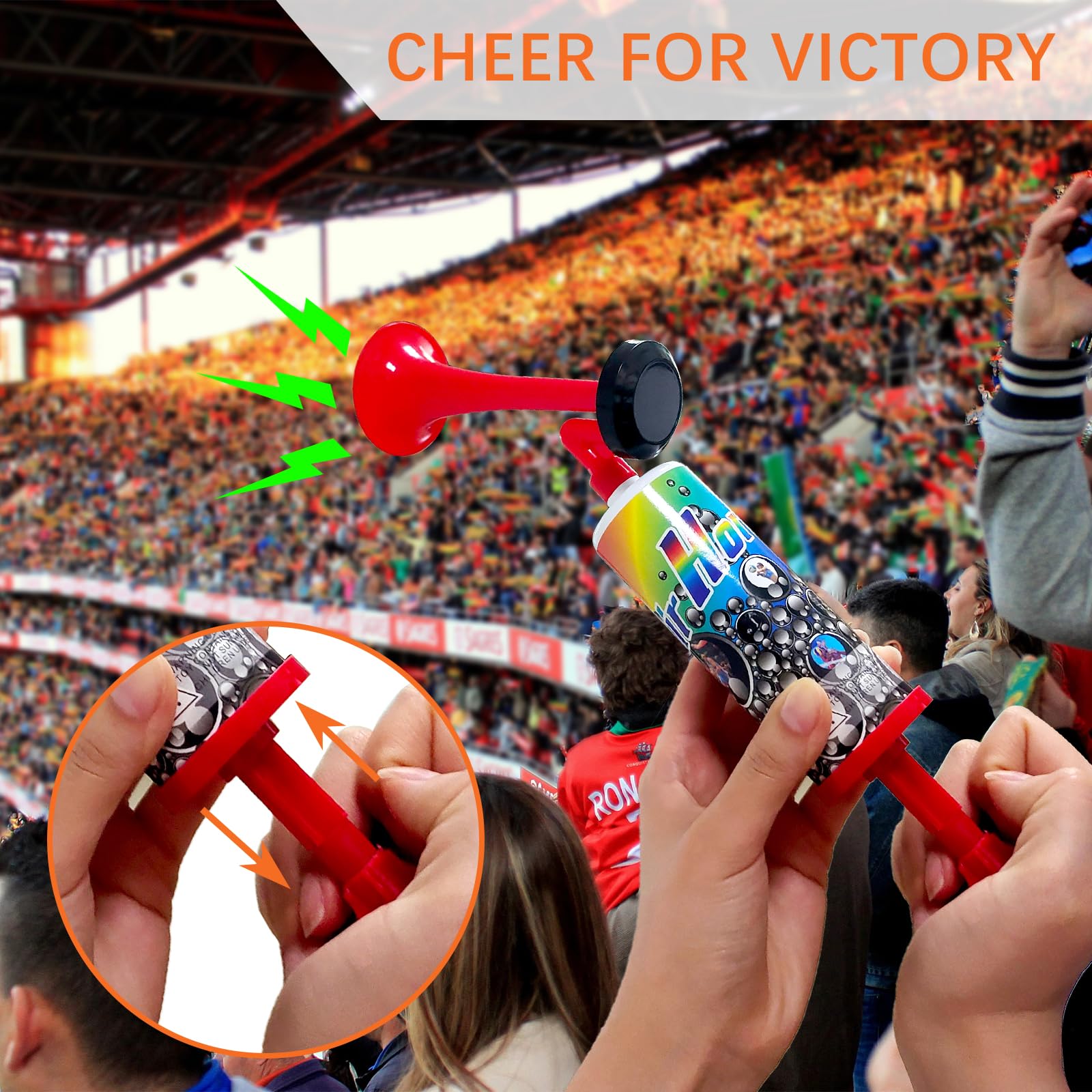 Tromba Stadio ad Aria Manuale,Fanfare Air Horn Estremamente Forte,Air Horn per Partite di Calcio per Nautica, Eventi Sportivi, Compleanni, Celebrazioni (Stile 2)