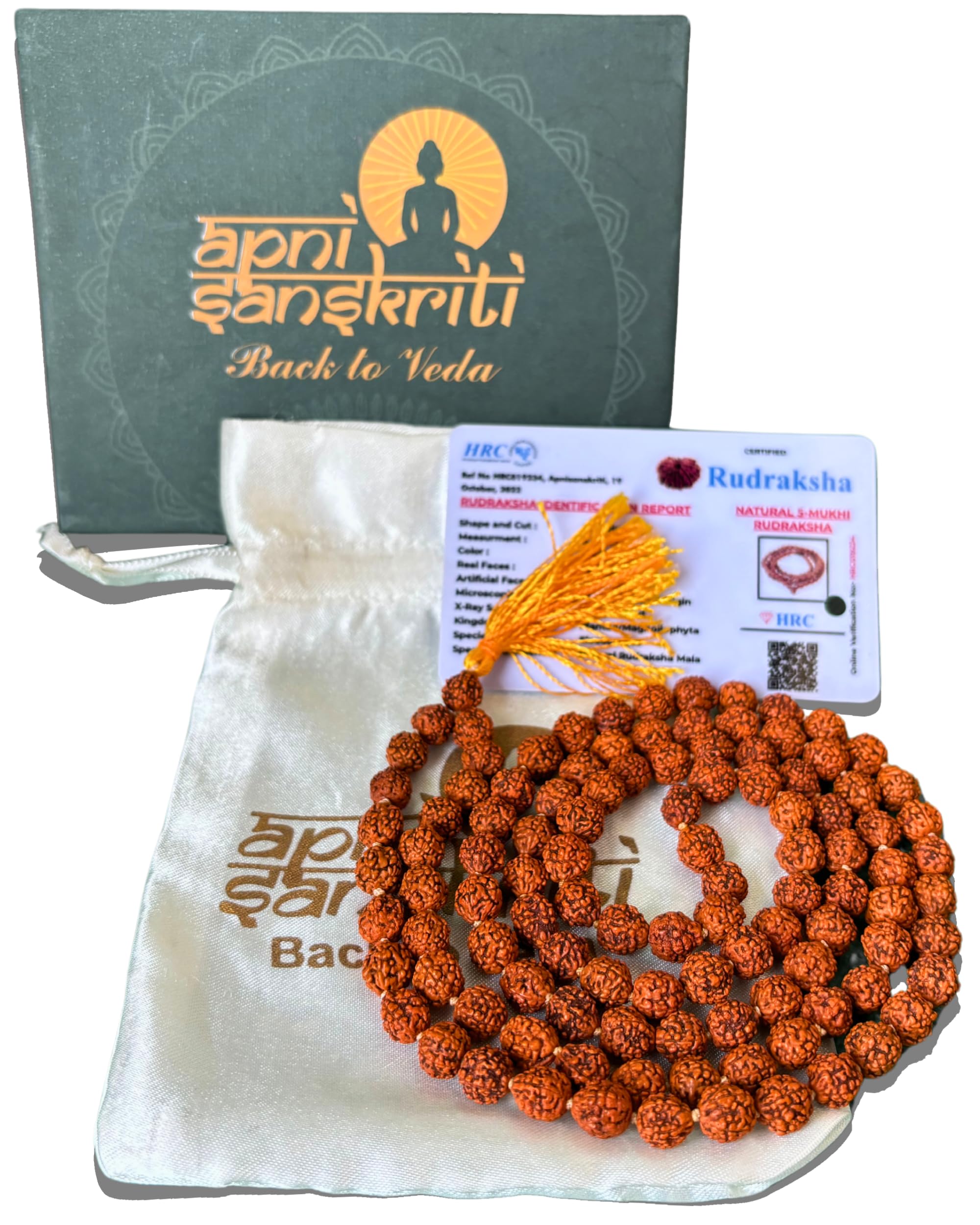 Apnisanskriti 5 Mukhi Rudraksha Mala for Jaap and Men/Women Wearing (8 mm, Large Bead Size, 108+1 Beads, Lab Certified) - Natural Brown Rudraksha Beads - Pack of 1 (B0829BQQB9) Amazon Price History, Amazon Price Tracker