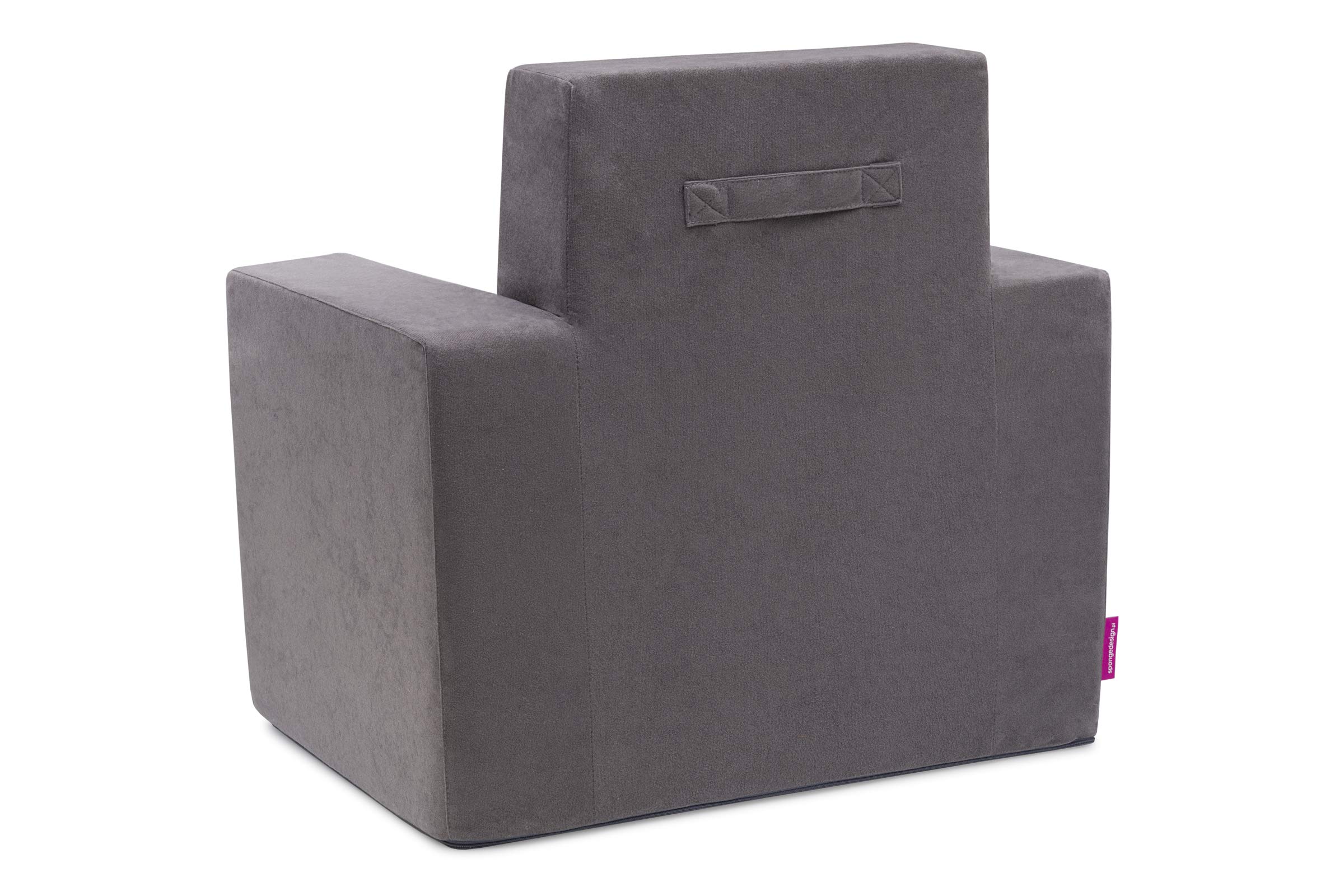 Badum - Poltrona per Bambini da 2 Anni - Poltrona per Bambini - Stabile, Comoda, in Schiuma, con Maniglia - Rivestimento Sfoderabile - Regalo di Compleanno per Bambina, Bambino - Rosa Chiaro