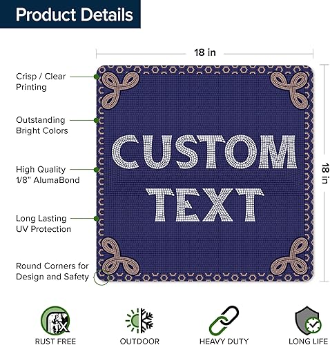 Miniatura 17 de My Sign Center - Letrero personalizado, 11 colores de fuente, 13 estilos de fuente, 4 opciones de agujero, 22 tamaños, 8 x 32 pulgadas, sin óxido,