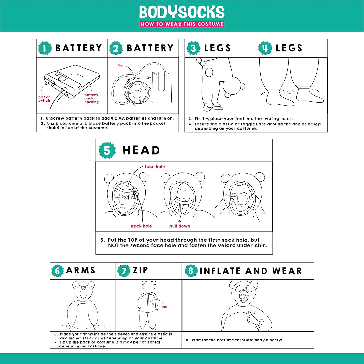 Bodysocks Elephant Full Body Inflatable Costume for Adults (One Size) - Image 2