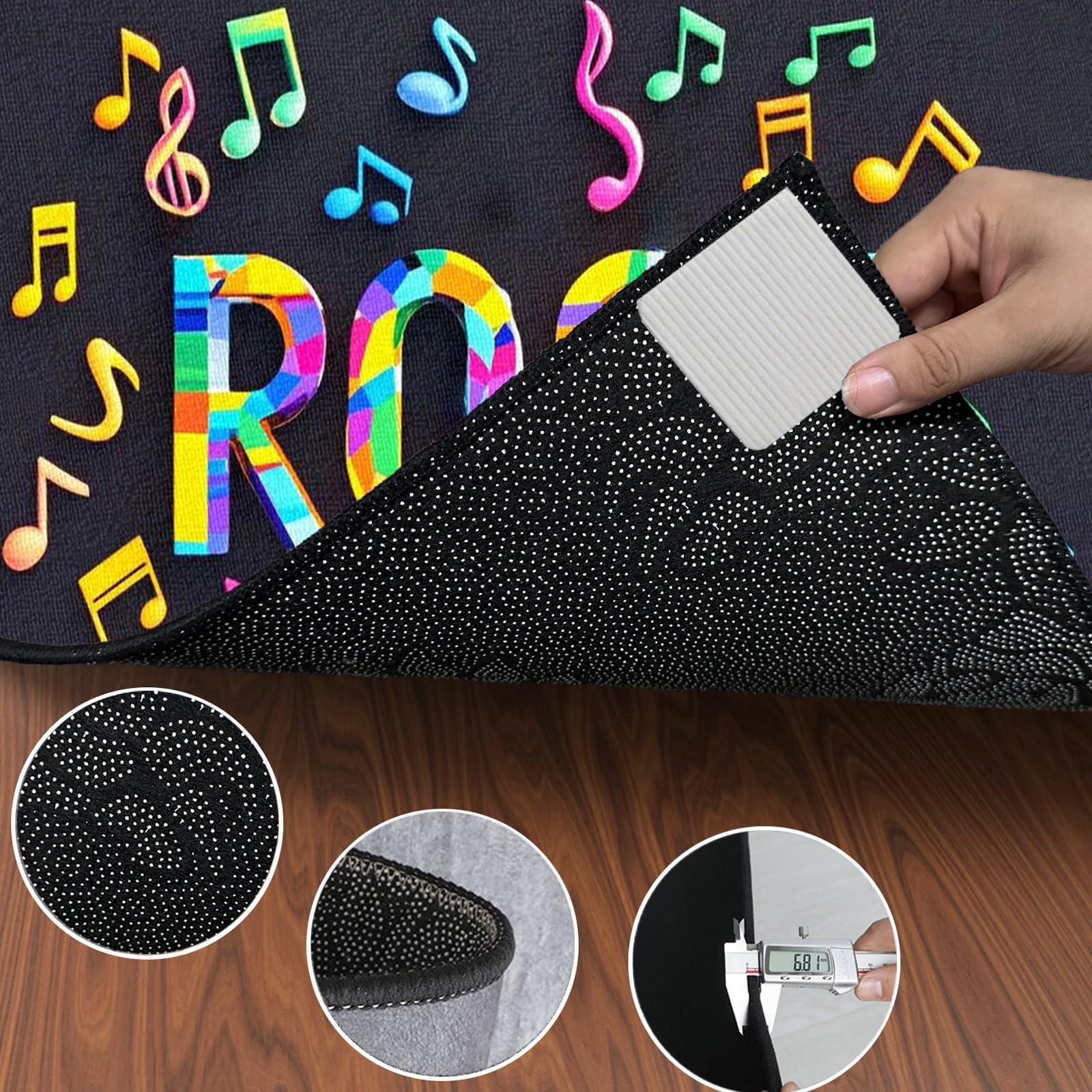 Tappeto per Batteria Tappeto a Tamburo Acustica 140 x 120 cm Tappeti Antiscivolo Insonorizzato per Batteria Elettroniche Rullante Grancassa Strumenti Musicali Tappeto A Tamburo Tappeto Batteria
