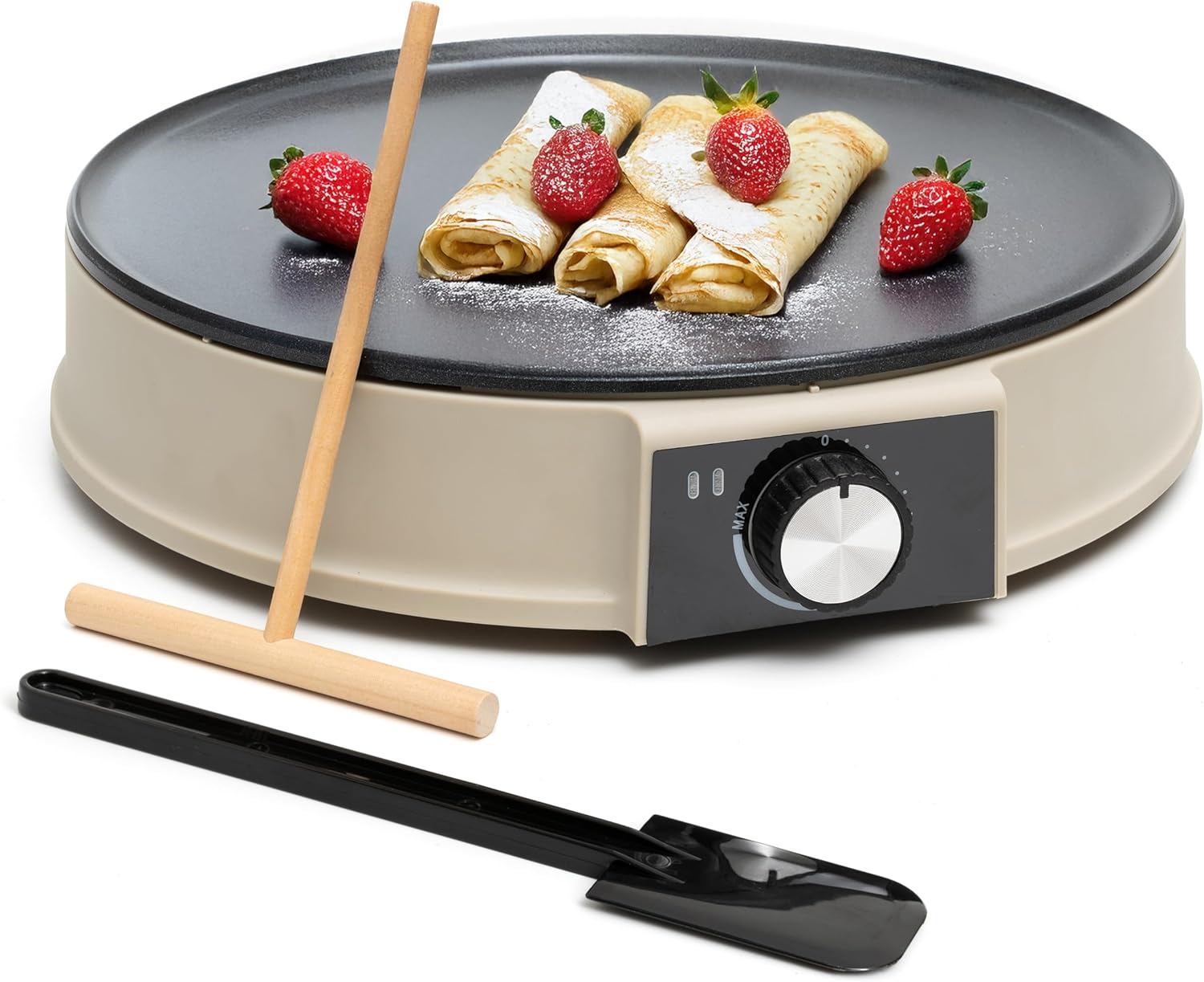 Moss & Stone 12” Non-Stick Electric Griddle & Crepe Maker Moss & Stone 12” Non-Stick Electric Griddle & Crepe Maker