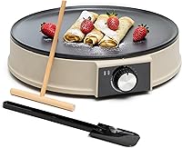 Vista 10 de Moss & Stone Máquina eléctrica para crepas, sartén portátil antiadherente de 8 pulgadas con placa de inmersión, apagado automático, interruptor
