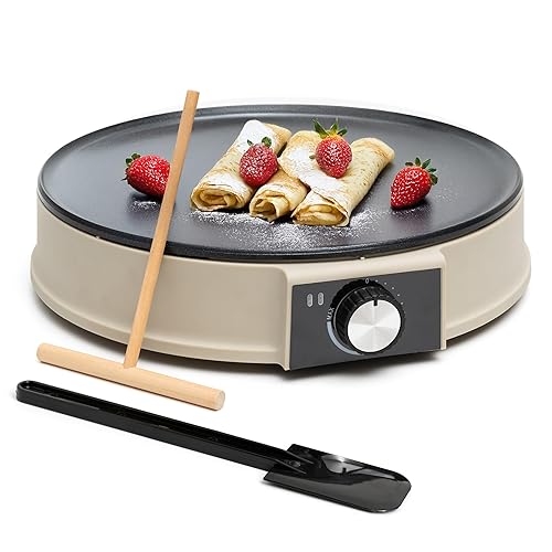 Moss & Stone 12” Electric Griddle Pan & Crepe Machine,