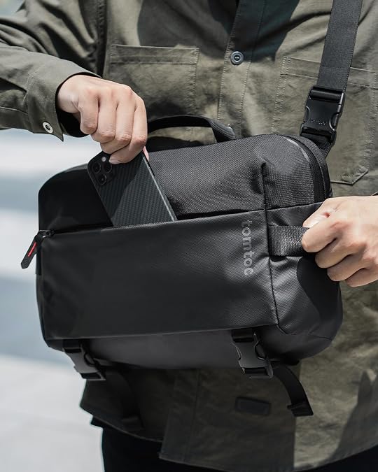 tomtoc Compact EDC Sling Bag, Minimalist Chest Shoulder Backpack Crossbody Bag for Men Women, Lightweight Carry Casual Bag