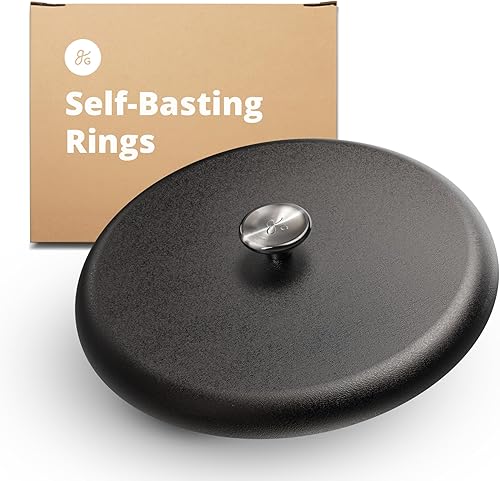 Greater Goods Tapa de hierro fundido, tapa pre-sazonada para una sartén de hierro fundido gG de 10 pulgadas, plancha y horno holandés, diseñada en