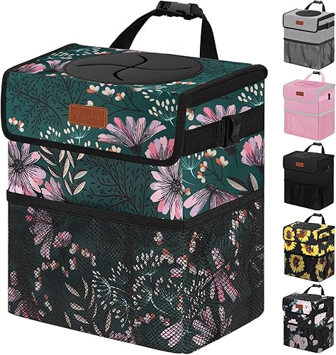 Miniatura 27 de Papelera para Coche con Tapa Colgante para Asiento Trasero, Accesorios para Coche para Mujeres y Hombres, Papelera Automotriz a Prueba de Fugas