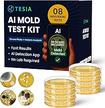 Mold Test Kit for Home with AI Mold Detection, 8 Petri Dish Tests, Includes 30 AI Scans, Home Surfaces and Indoor Air Quality Testing Kits, Black Mold Testing kit, Fast Analysis, No Lab Required