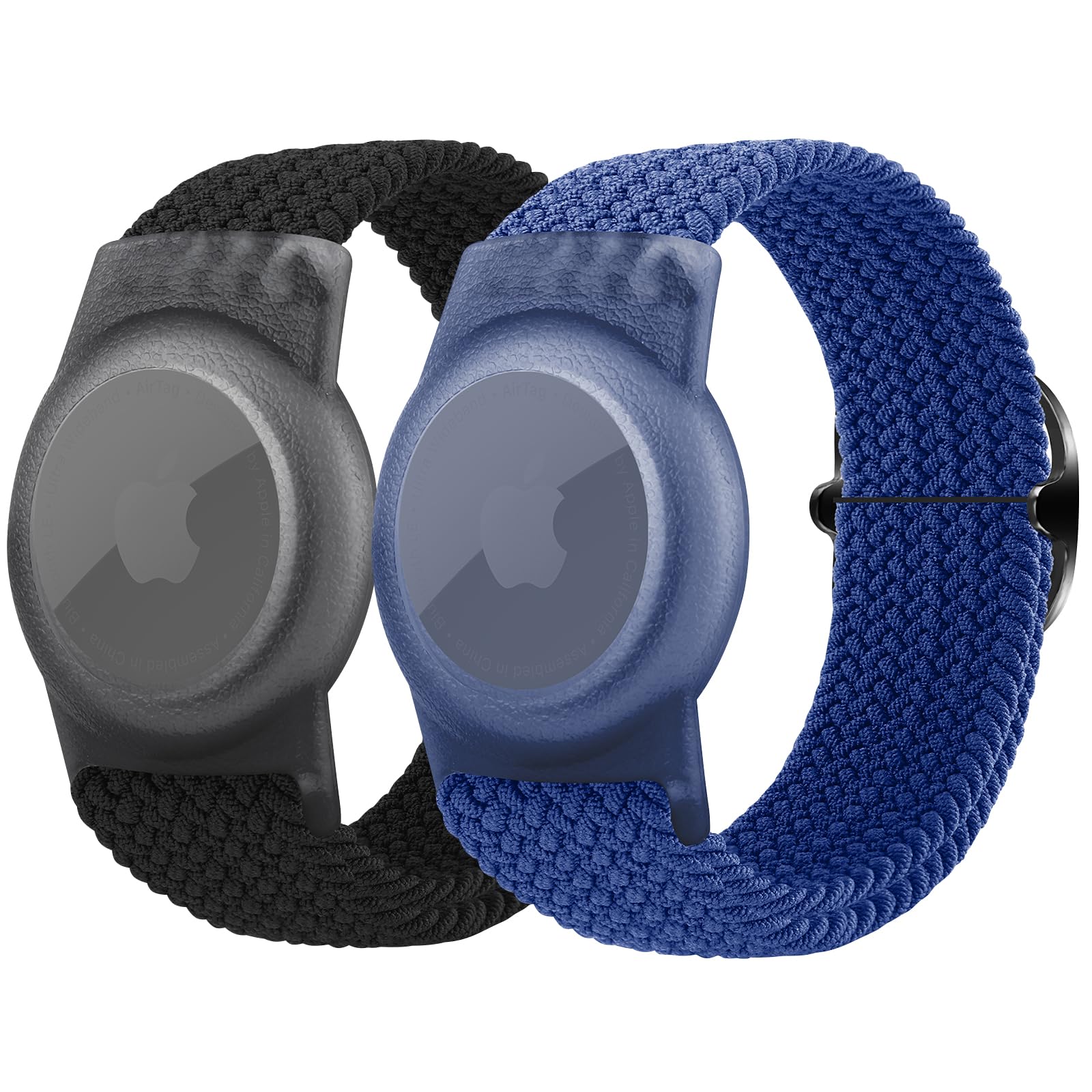 Meliya 2 Pack Wristband Compatible with Apple AirTag Holder for Kids, Protective Case for Air Tag GPS Tracker Holder with Adjustable Nylon Bracelet Watch Band for Toddler Child