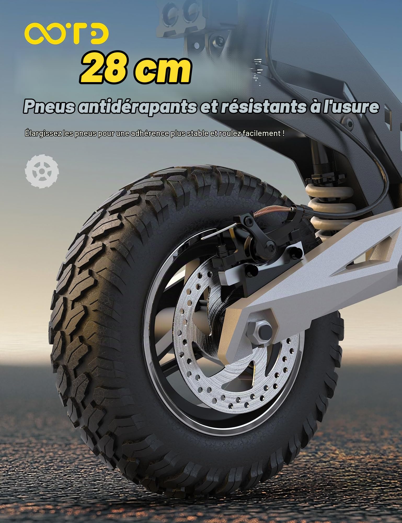 OOTD T10 Trottinette Electrique Adulte, Trotinette Electrique Pliable Max du Moteur 900W et Batterie 648Wh Autonomie 60km, 11 Pouces Tout Terrain Electric Scooter Double Suspension & Écran LCD