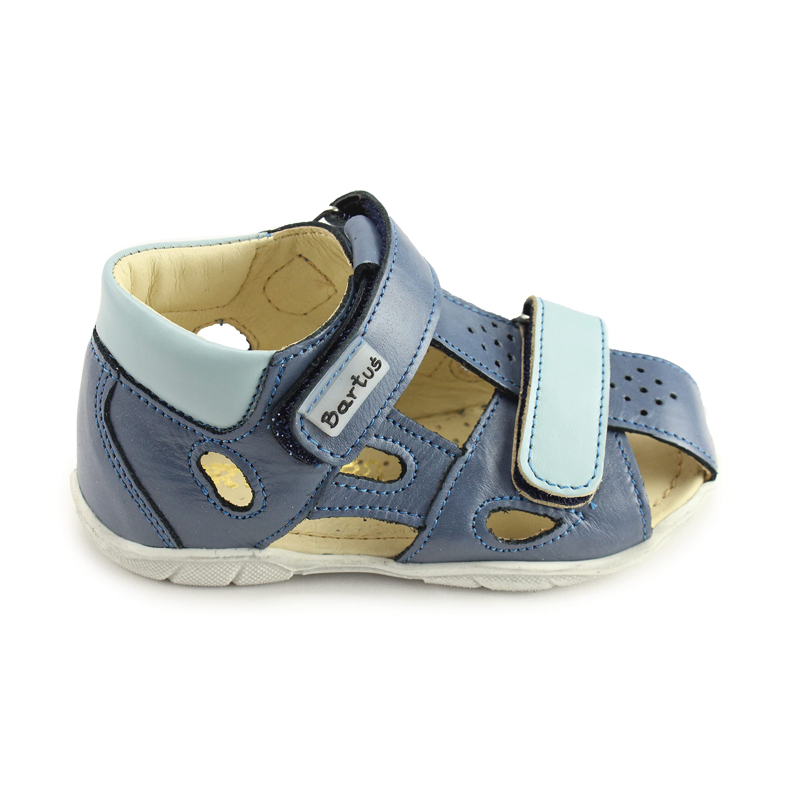 Bartus Boys closed Toe Leather Sandals with Arch, Ankle, and Orthopedic Support (119/2 D/N/N 18)