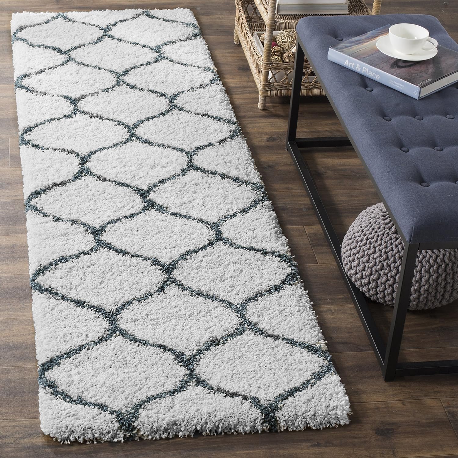 STONEMUNK Anti Slip Fluffy Fur Rugs Carpet Soft Polyesyer Carpet for Living Room, Bedroom, Kitchen, Hall Carpet, Loundary Room Carpet - (1.5x3 Feet, White - D) (B0D7TC1SQZ) Amazon Price History, Amazon Price Tracker