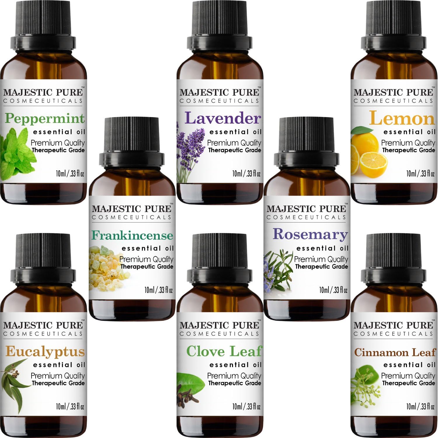 MajesticPure Aromatherapy Essential Oils Set - 10 ml Each