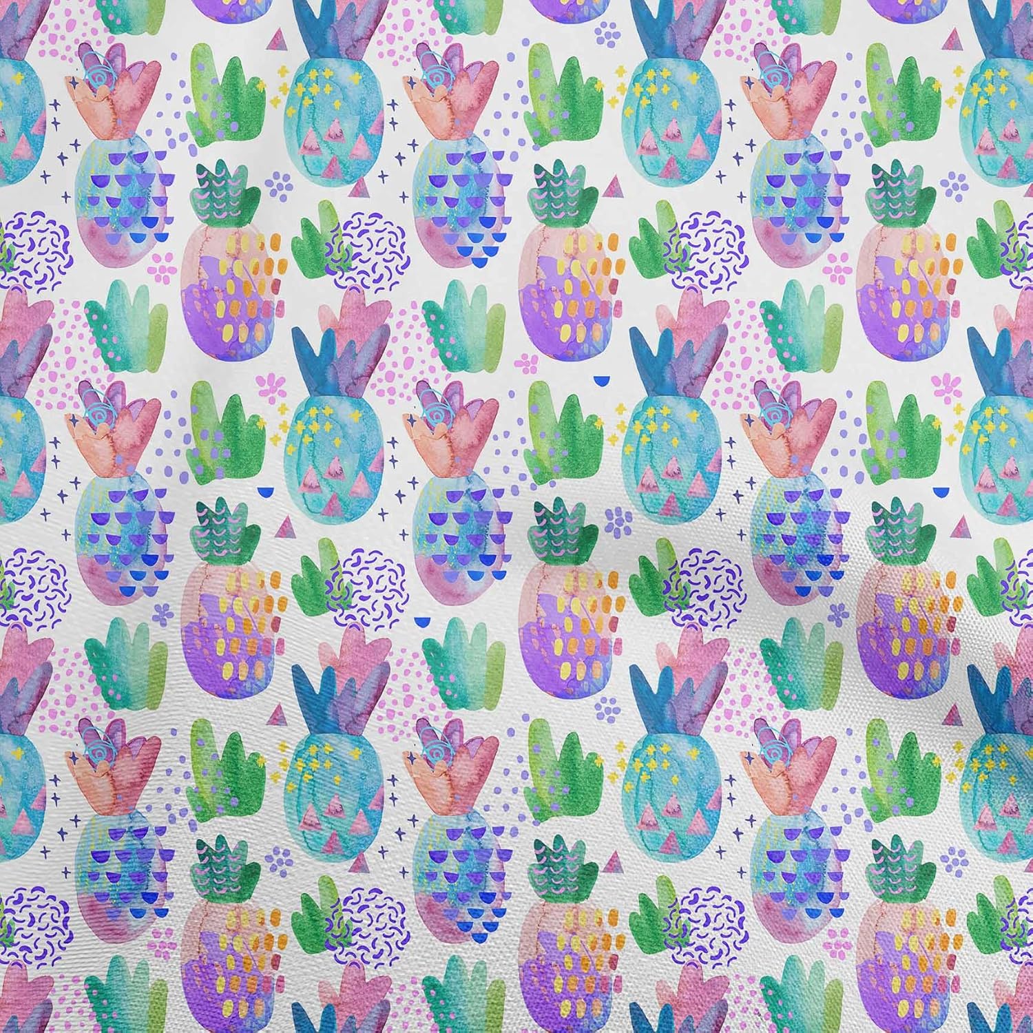 oneOone Cotton Jersey Medium Purple Fabric Pineapple Quilting Supplies Print Sewing Fabric by The Yard 58 Inch Wide