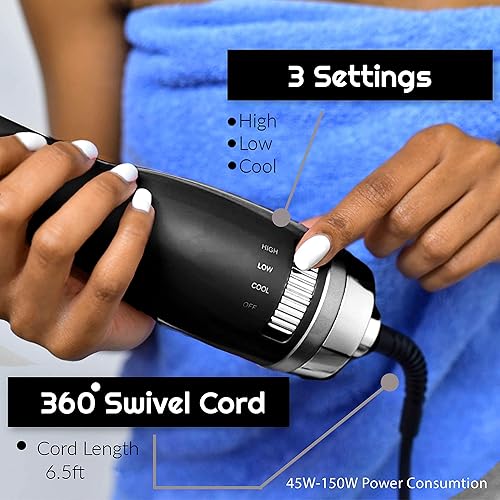 Miniatura 3 de Le Angelique Brush N Blo - Peine y cepillo alisador de cabello de un solo paso para un peinado fácil y rápido  Plancha de aire fríocaliente de 1000