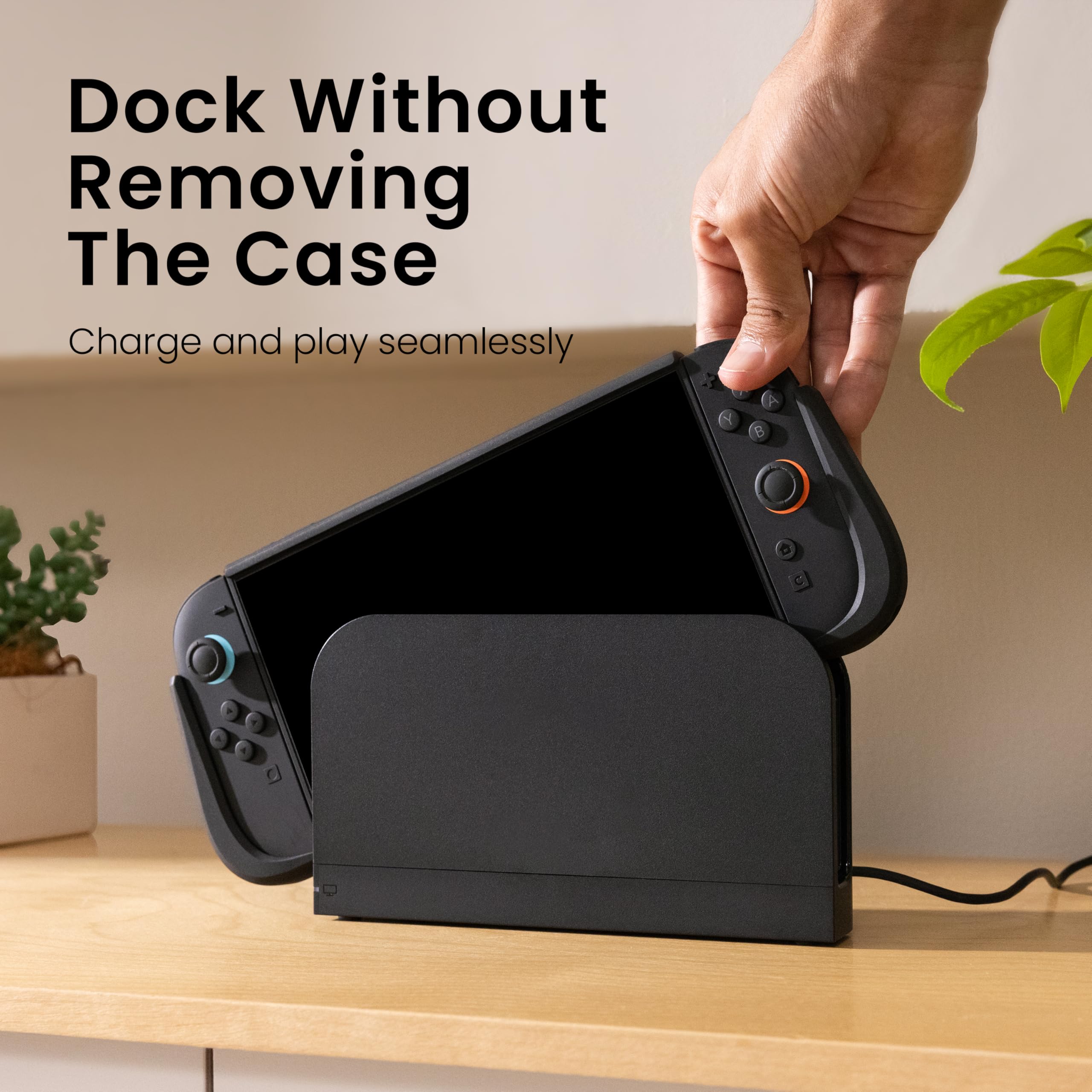 KIWIHOME P2 Dockable per Switch 2 Case 2025, Impugnatura ergonomica antiscivolo Custodia protettiva anti-caduta Accessori per Switch 2 Case, Nero