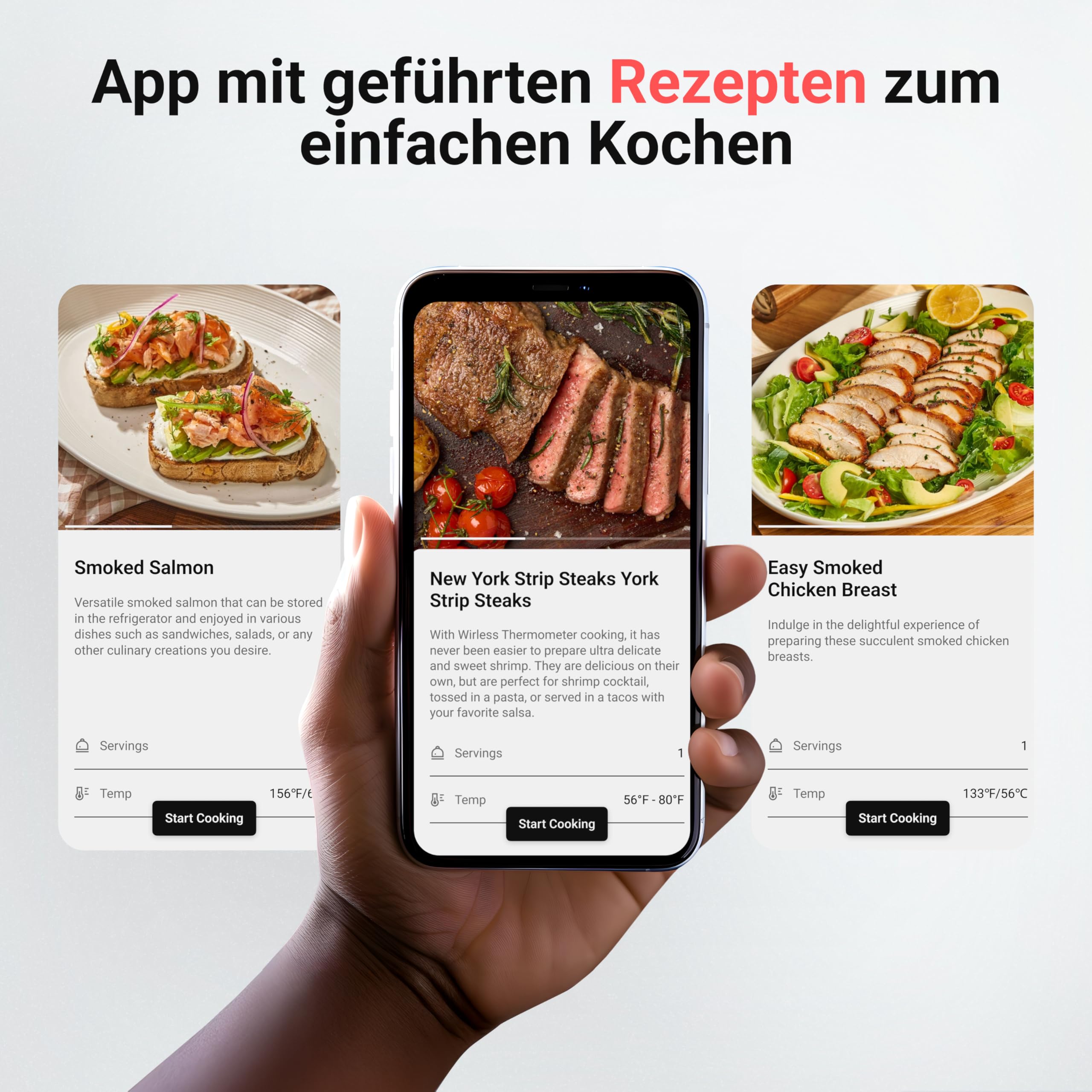 ThermoMaven P1 Fleischthermometer kabellos, Grillthermometer mit WiFi & Bluetooth 5.3, App & Display, 6 Sensoren, ±0,3 °C Genauigkeit, IPX8, 48 h Akku, Bratenthermometer für Grill, Backofen & Smoker