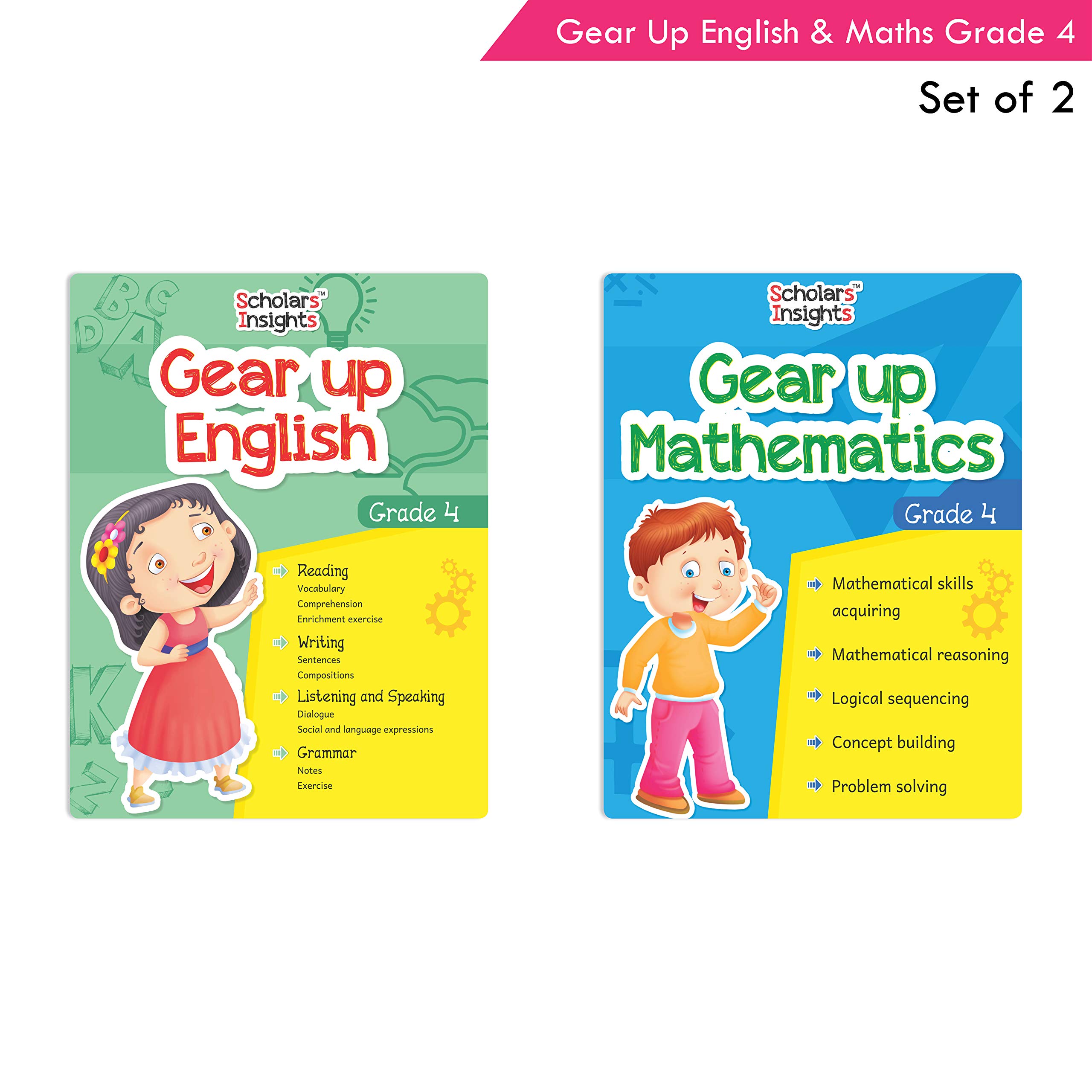 Scholars Insights Gear Up English & Maths Workbook Grade 4 (Set of 2) | Comprehension, Vocabulary and Grammar (Types of Nouns and Pronouns) | Prime ... Greatest Common Factor | Age 9-10 years Paperback – 1 January 2017