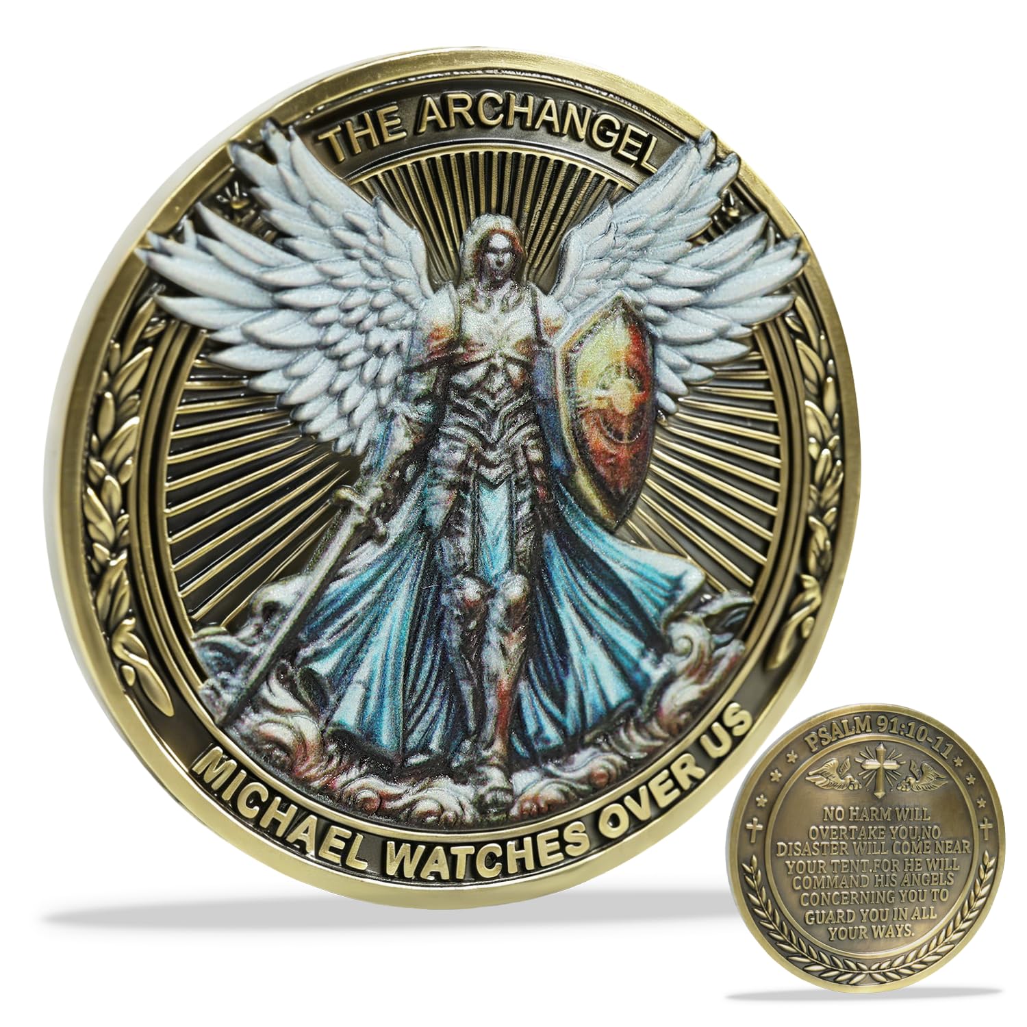 Moneda de desafío Arcángel Miguel: medalla coleccionable premium 7